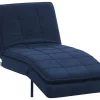 Chaise longue LOIRET, navy blue, fabric DEF