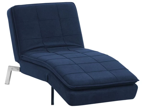 Chaise longue LOIRET, navy blue, fabric DEF