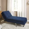 Chaise longue LOIRET, navy blue, fabric DEF