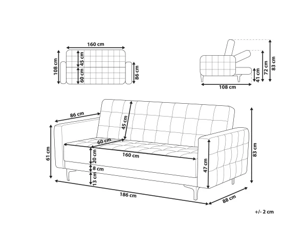 Seater ABERDEEN, white boucle DEF