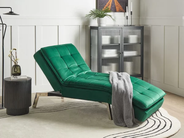 Chaiselongue LOIRET smaragdgrün verstellbar CH