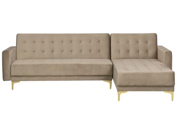 Sofa links/rechts ABERDEEN Samt Sandbeige CH