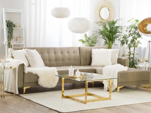 Sofa links/rechts ABERDEEN Samt Sandbeige CH