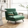 HOMCOM Sofá Cama Sofá Convertível em Cama de 2 Lugares Dobrável com Encosto Ajustável em 5 Níveis e 2 Almofadas Acolchoadas para Escritório Dormitório Sala de Estar 102x73x81 cm Verde