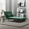 HOMCOM Sofá Cama Sofá Convertível em Cama de 2 Lugares Dobrável com Encosto Ajustável em 5 Níveis e 2 Almofadas Acolchoadas para Escritório Dormitório Sala de Estar 102x73x81 cm Verde