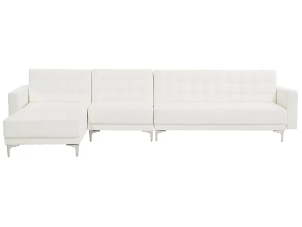 Schlafsofa ABERDEEN Kunstleder Weiss Mittelst. L/R CH