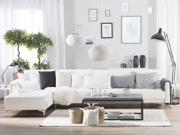 Schlafsofa ABERDEEN Kunstleder Weiss Mittelst. L/R CH
