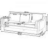 Sofa LOKKA, 3 sitzer off-white fabric DEF