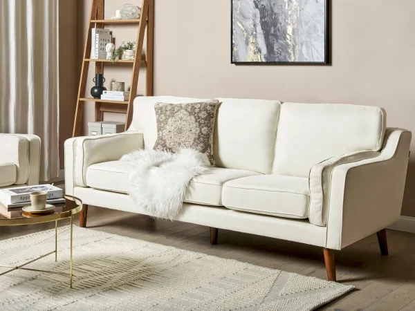 Sofa LOKKA, 3 sitzer off-white fabric DEF