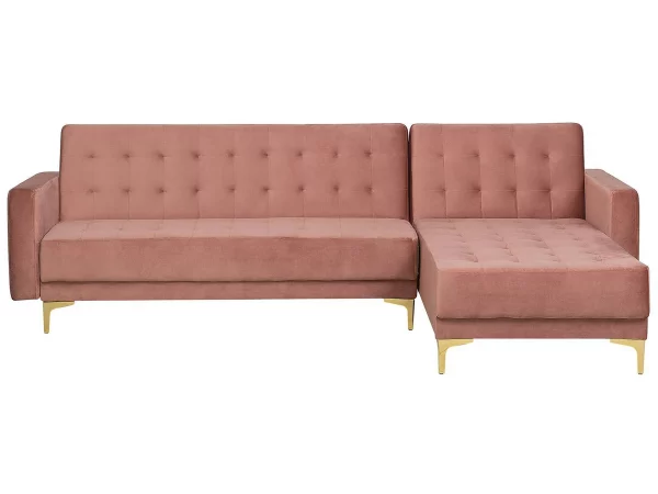 Sofa links/rechts ABERDEEN Samt Rosa CH