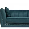 Conjunto de sofás com 5 lugares em veludo azul-verde GAULA