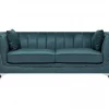 Conjunto de sofás com 5 lugares em veludo azul-verde GAULA