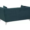 Conjunto de sofás com 5 lugares em veludo azul-verde GAULA