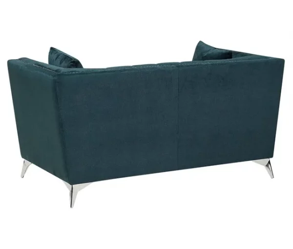 Conjunto de sofás com 5 lugares em veludo azul-verde GAULA