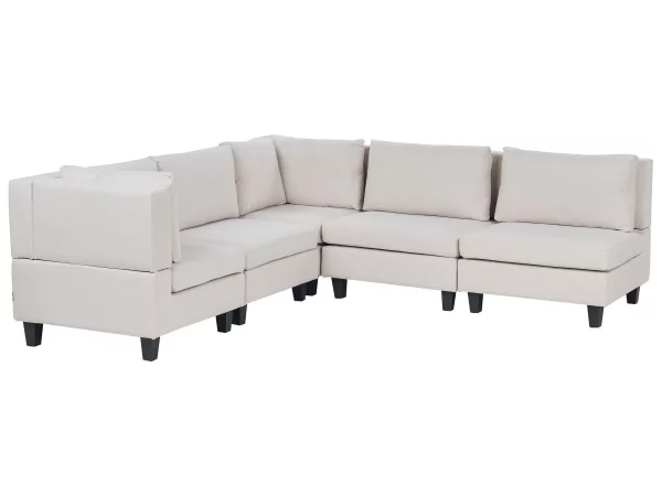 5-Seater Modular Corner Sofa UNSTAD Light Beige DEF
