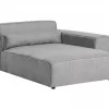 Sofá de canto modular 2 lugares com repousa-pés em tecido cinzento à esquerda HELLNAR