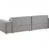 Sofá de canto modular 2 lugares com repousa-pés em tecido cinzento à esquerda HELLNAR