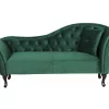 Chaiselongue LATTES rechtsseitig dunkelgrün Samtstoff C