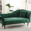 Chaiselongue LATTES rechtsseitig dunkelgrün Samtstoff C