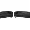 Sofa Set VISSLAND, Kunstleder, Schwarz, CH.