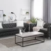 Sofa Set VISSLAND, Kunstleder, Schwarz, CH.