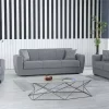 Sofá-cama Dcorv, sofá-cama container linear de 3 lugares, sofá da sala em tecido acolchoado com abertura click-clac, 223x84xh80 cm, Cinza