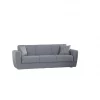 Sofá-cama Dcorv, sofá-cama container linear de 3 lugares, sofá da sala em tecido acolchoado com abertura click-clac, 223x84xh80 cm, Cinza