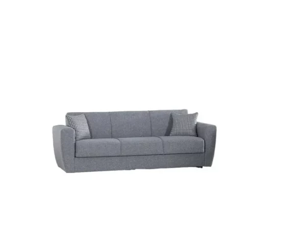 Sofá-cama Dcorv, sofá-cama container linear de 3 lugares, sofá da sala em tecido acolchoado com abertura click-clac, 223x84xh80 cm, Cinza