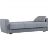 Sofá-cama Dcorv, sofá-cama container linear de 3 lugares, sofá da sala em tecido acolchoado com abertura click-clac, 223x84xh80 cm, Cinza
