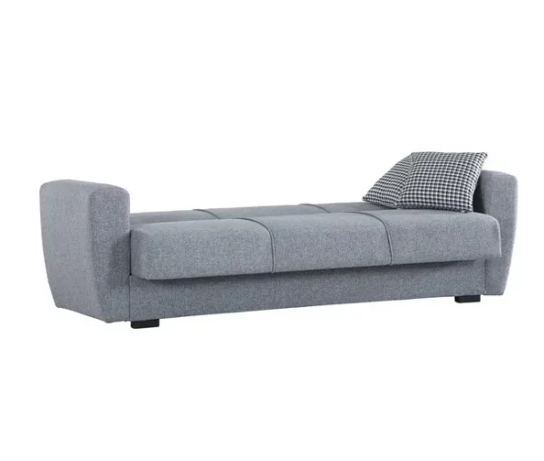 Sofá-cama Dcorv, sofá-cama container linear de 3 lugares, sofá da sala em tecido acolchoado com abertura click-clac, 223x84xh80 cm, Cinza