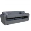 Sofá-cama Dcorv, sofá-cama container linear de 3 lugares, sofá da sala em tecido acolchoado com abertura click-clac, 223x84xh80 cm, Cinza