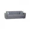 Sofá-cama Dcorv, sofá-cama container linear de 3 lugares, sofá da sala em tecido acolchoado com abertura click-clac, 223x84xh80 cm, Cinza