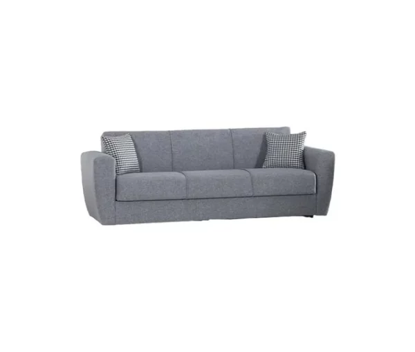 Sofá-cama Dcorv, sofá-cama container linear de 3 lugares, sofá da sala em tecido acolchoado com abertura click-clac, 223x84xh80 cm, Cinza