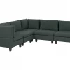 5-Seater Modular Corner Sofa UNSTAD Dark Green DEF