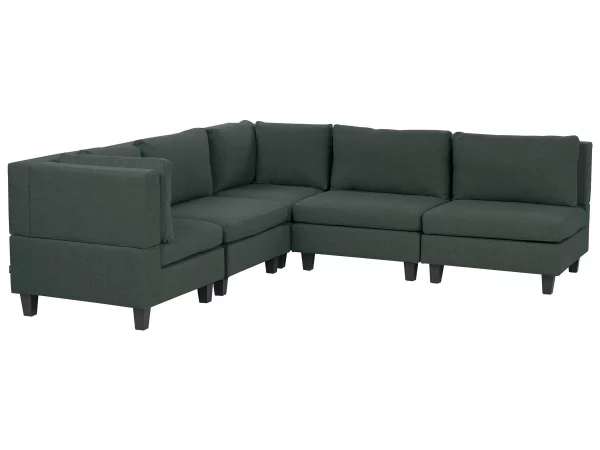 5-Seater Modular Corner Sofa UNSTAD Dark Green DEF