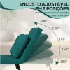 HOMCOM Poltrona Convertível em Cama Dobrável Poltrona Convertível em Cama com Encosto Ajustável em 5 Níveis e Almofada Acolchoada para Escritório Dormitório Sala de Estar Carga 120 kg 63x73x81 cm Verde