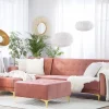 Schlafsofa ABERDEEN Samtstoff Rosa Ottom. L/R CH.
