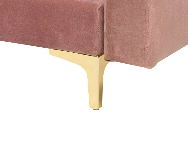 Schlafsofa ABERDEEN Samtstoff Rosa Ottom. L/R CH.