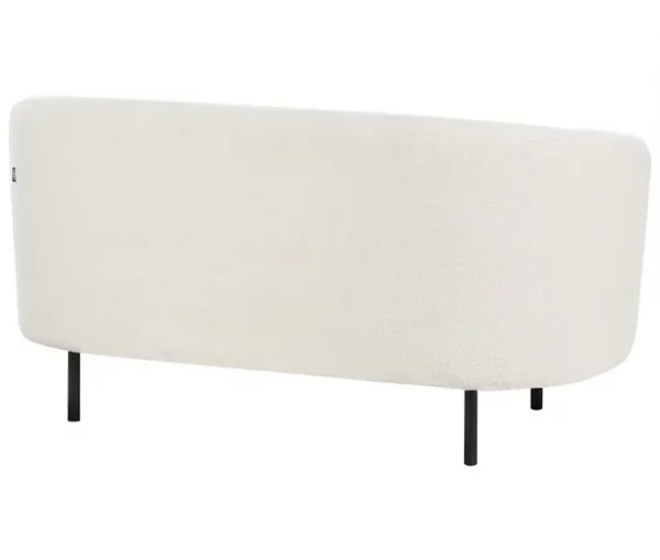 Sofá de 2 lugares em tecido bouclé preto e branco LOEN