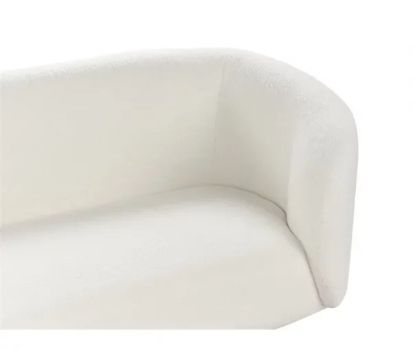 Sofá de 2 lugares em tecido bouclé preto e branco LOEN