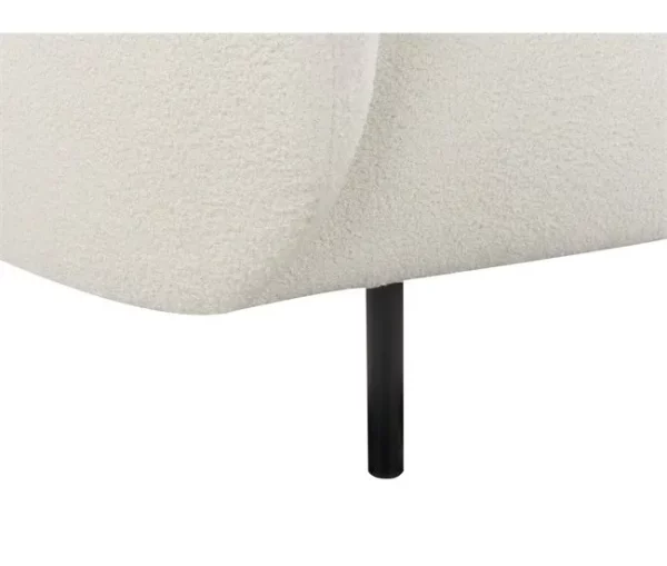 Sofá de 2 lugares em tecido bouclé preto e branco LOEN