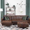 Schlafsofa ABERDEEN Lederoptik OldStyle Braun Ottom. CH