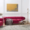 Set Sofa Sessel CHESTERFIELD dunkelrot Samtstoff CH