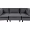 5-Seater Modular Sofa + Ottoman UNSTAD Dark Grey DEF