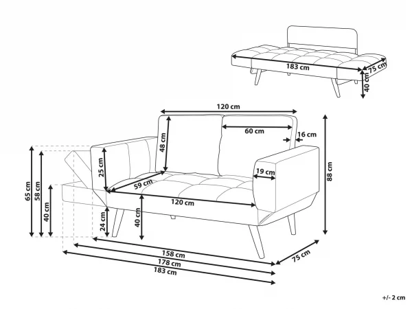 Sofa, BREKKE, marineblau CH