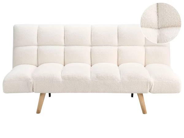 Sofa bed INGARO, white boucle