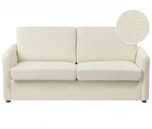 Sofá-cama Creme claro Bouclé