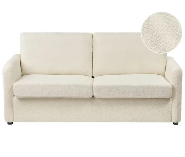 Sofá-cama Creme claro Bouclé