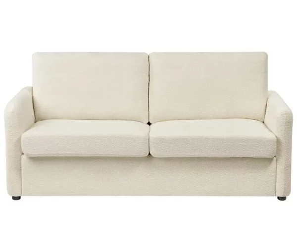 Sofá-cama Creme claro Bouclé