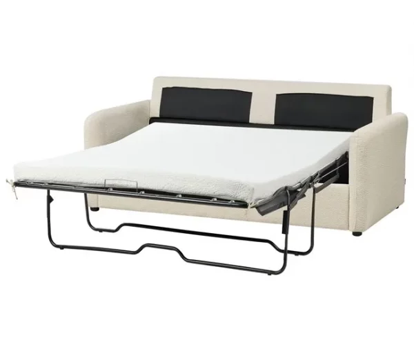 Sofá-cama Creme claro Bouclé